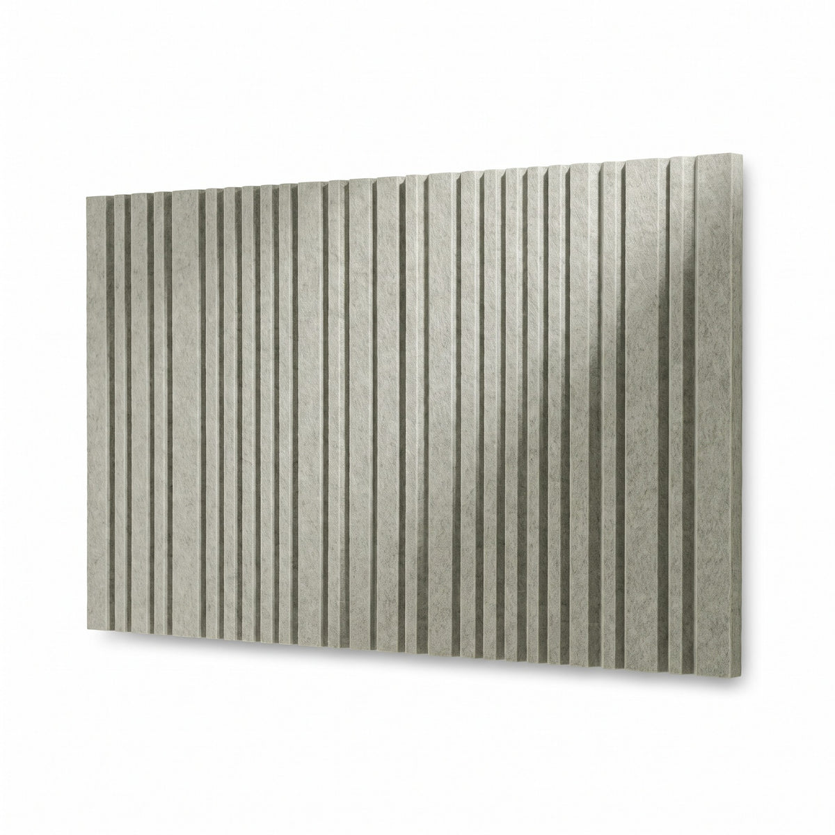 Heka Akustični panel Relief z V-utori v svetlo sivi barvi na belem ozadju