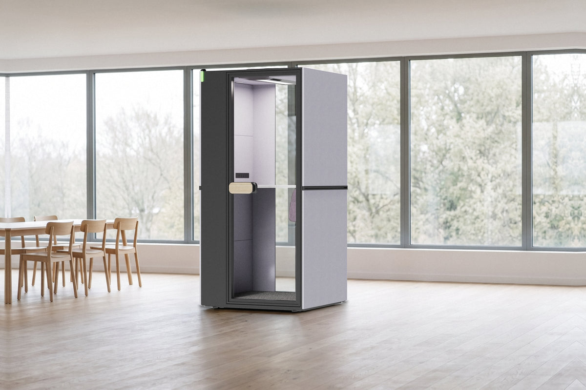 CorePod Cube Solo acoustic pod, in an office (visualisation)
