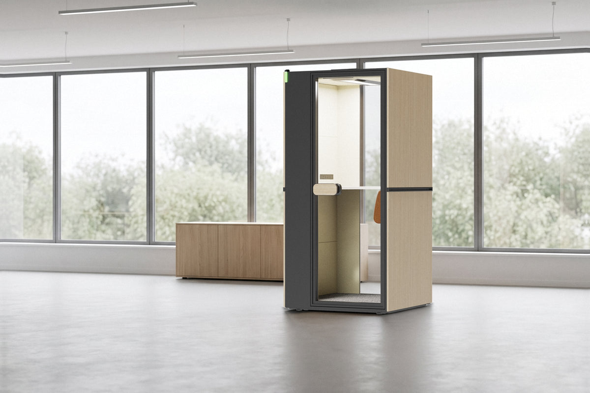 CorePod Cube Solo acoustic pod, in an office (visualisation 2)