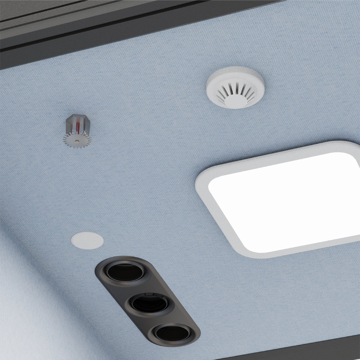 CorePod Solo, roof: LED light and ventilation