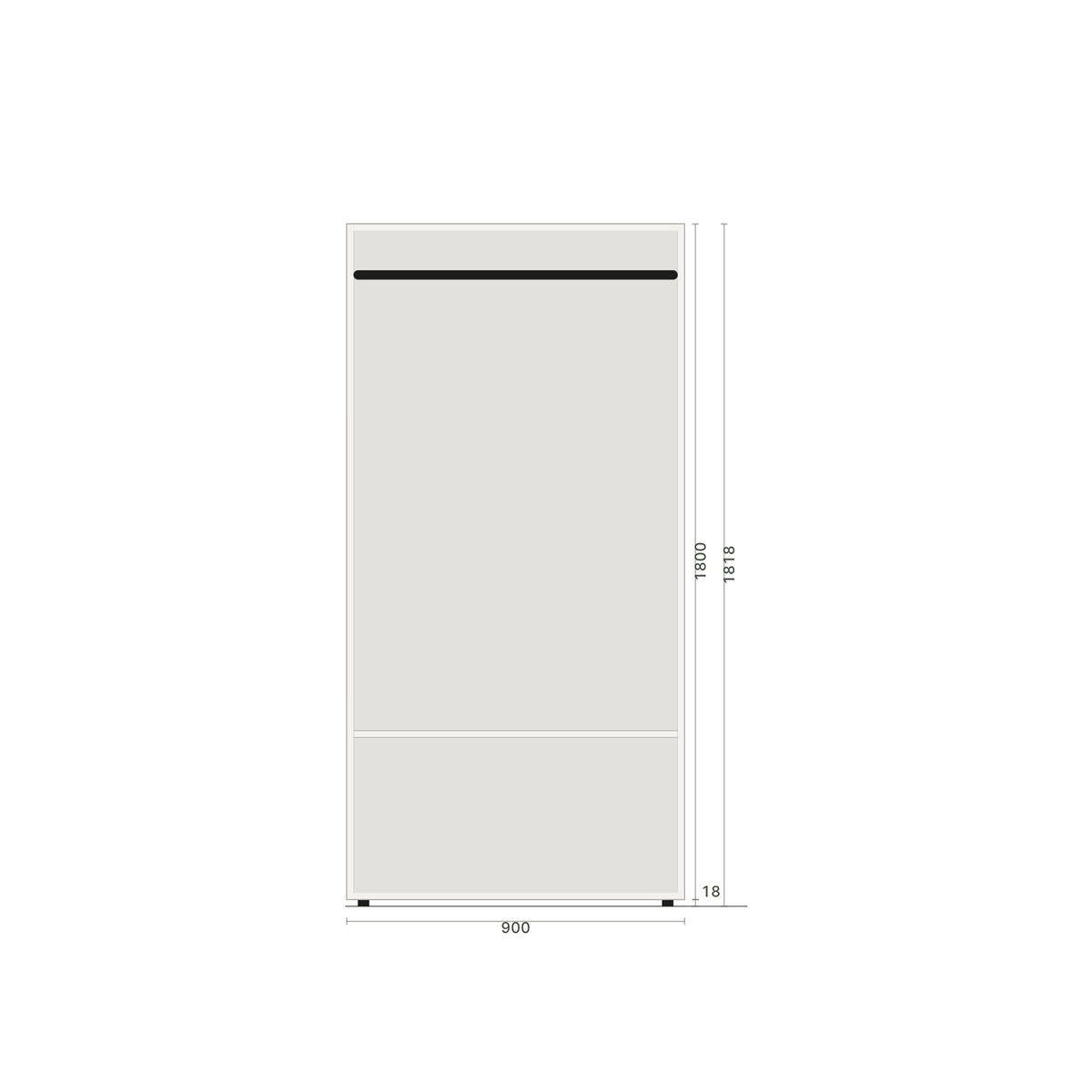 CoreStack odprta garderoba LG4 – risba v merilu