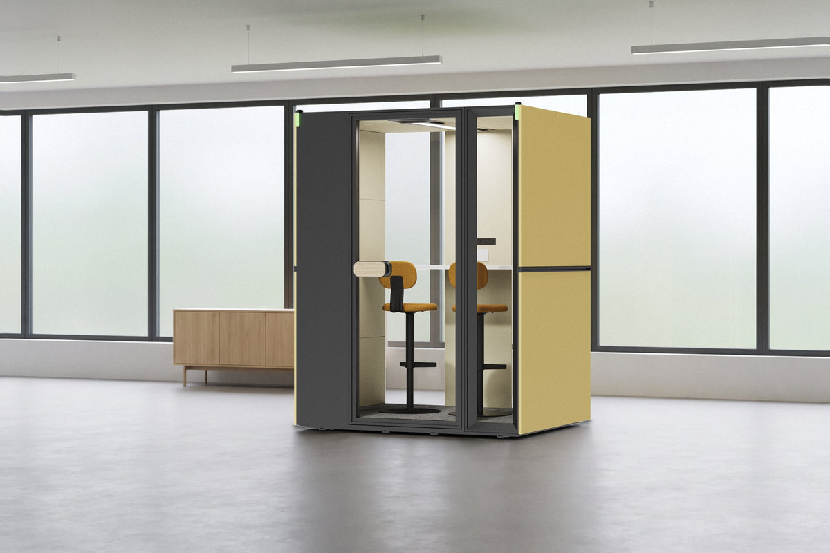 CorePod Cube Duo acoustic pod, in an office (visualisation)