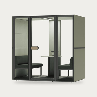 CorePod Cube Meet acoustic pod, exterior green