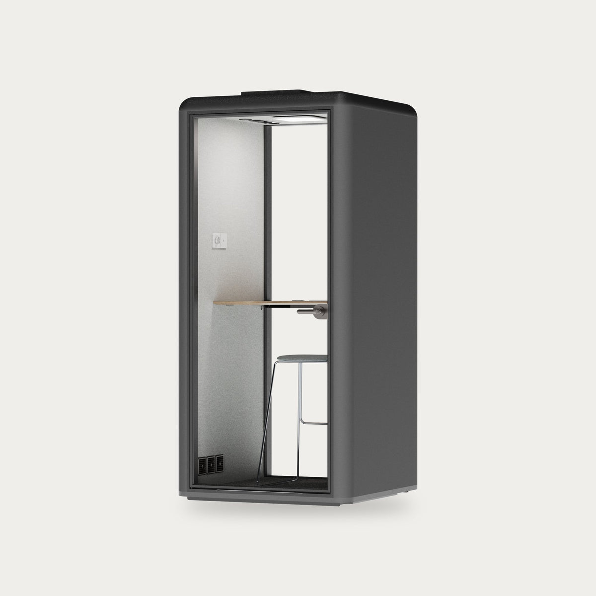 CorePod Solo acoustic pod, exterior Graphite