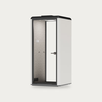 CorePod Solo acoustic pod, exterior Chalk White, without furniture