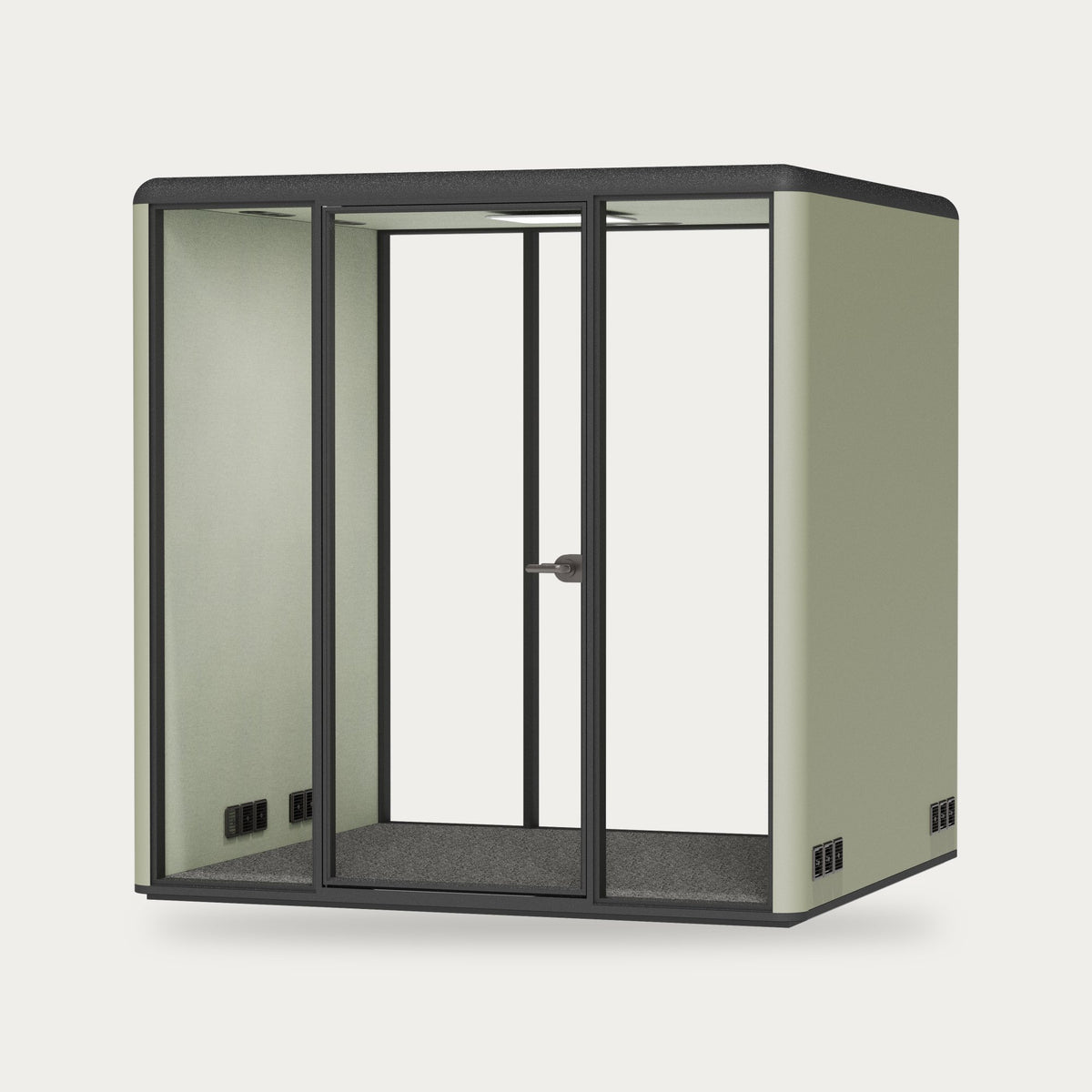 CorePod Team acoustic pod, exterior Sage, without furniture