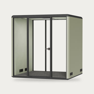 CorePod Team acoustic pod, exterior Sage, without furniture