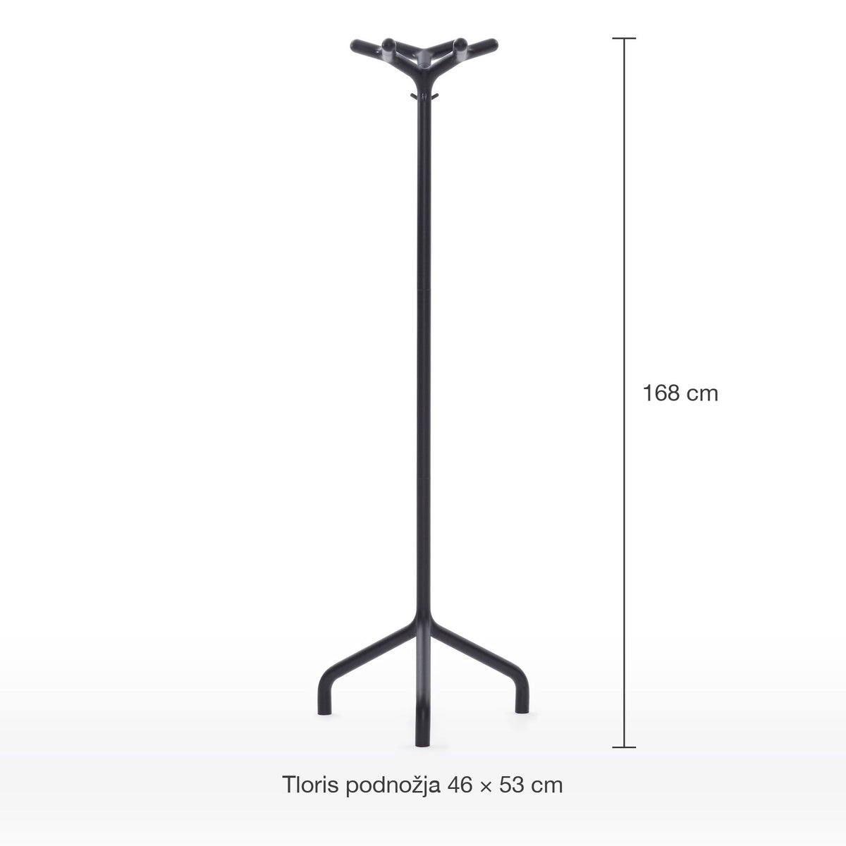 Heka Cornetto, mere: višina 168 cm, tloris podnožja 46 × 53 cm
